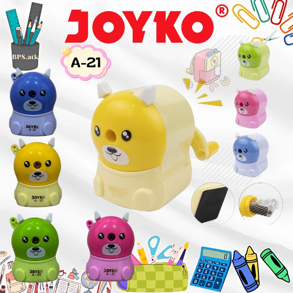 

(1 Pcs) JOYKO Sharpener Rautan Serutan Putar A-21 Rautan Meja Karakter Dog