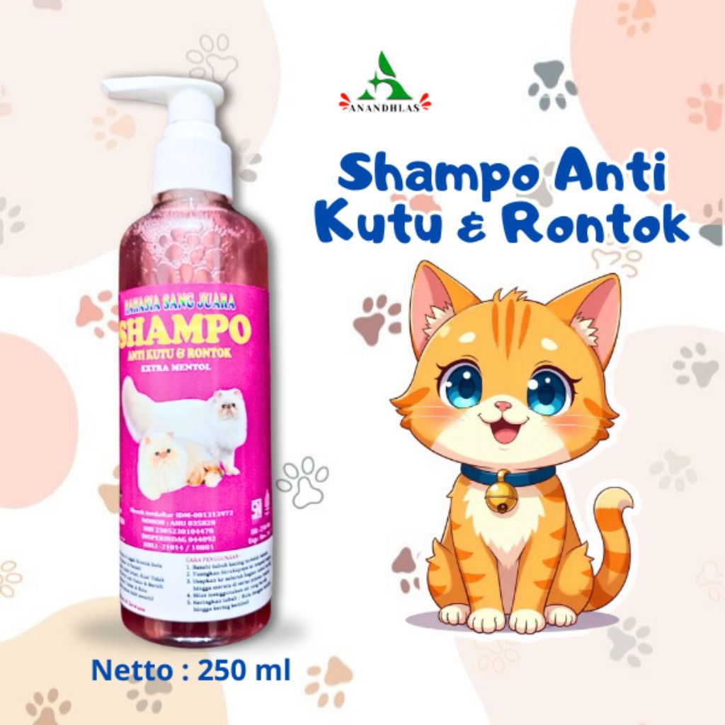 Shampo Kucing Anti Kutu Dan Bulu Rontok 250 ml