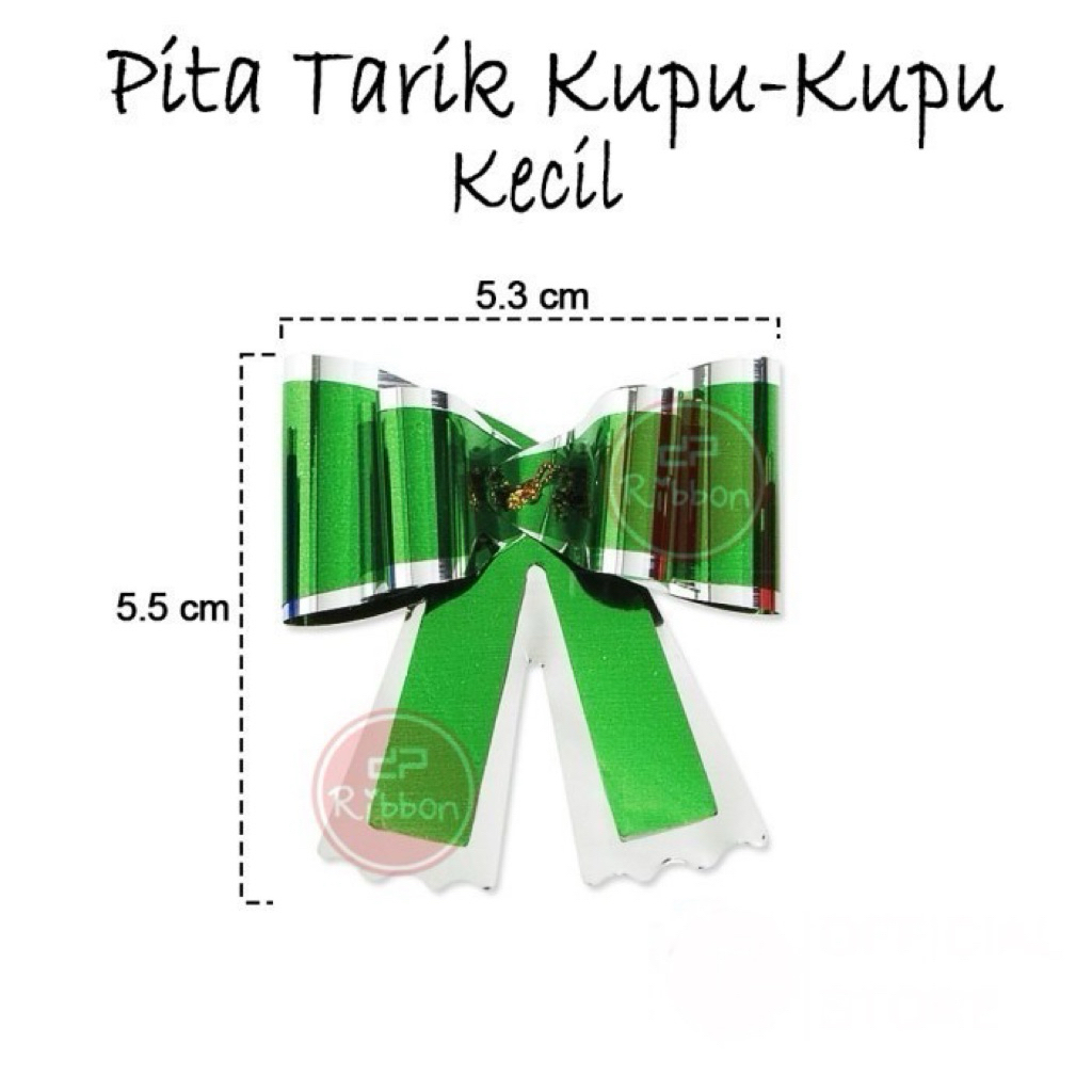 

10 pcs Pita Tarik Kupu-Kupu Kecil Metalik Kilap Souvenir Dekorasi Gift Ribbon 5cmx5.5cm