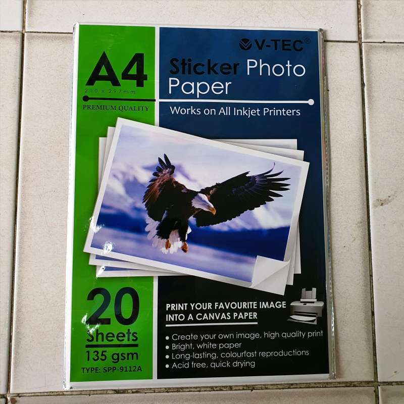 

JUAL V-TEC A4 GLOSSY STICKER 135 ECER