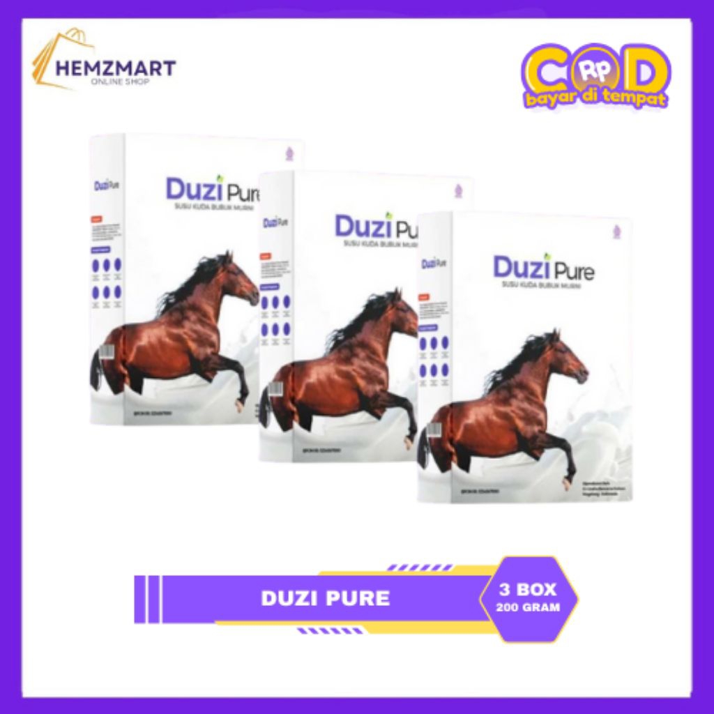 

Duzi Pure - Susu Kuda Lombok Bubuk 200 Gram 3 Box