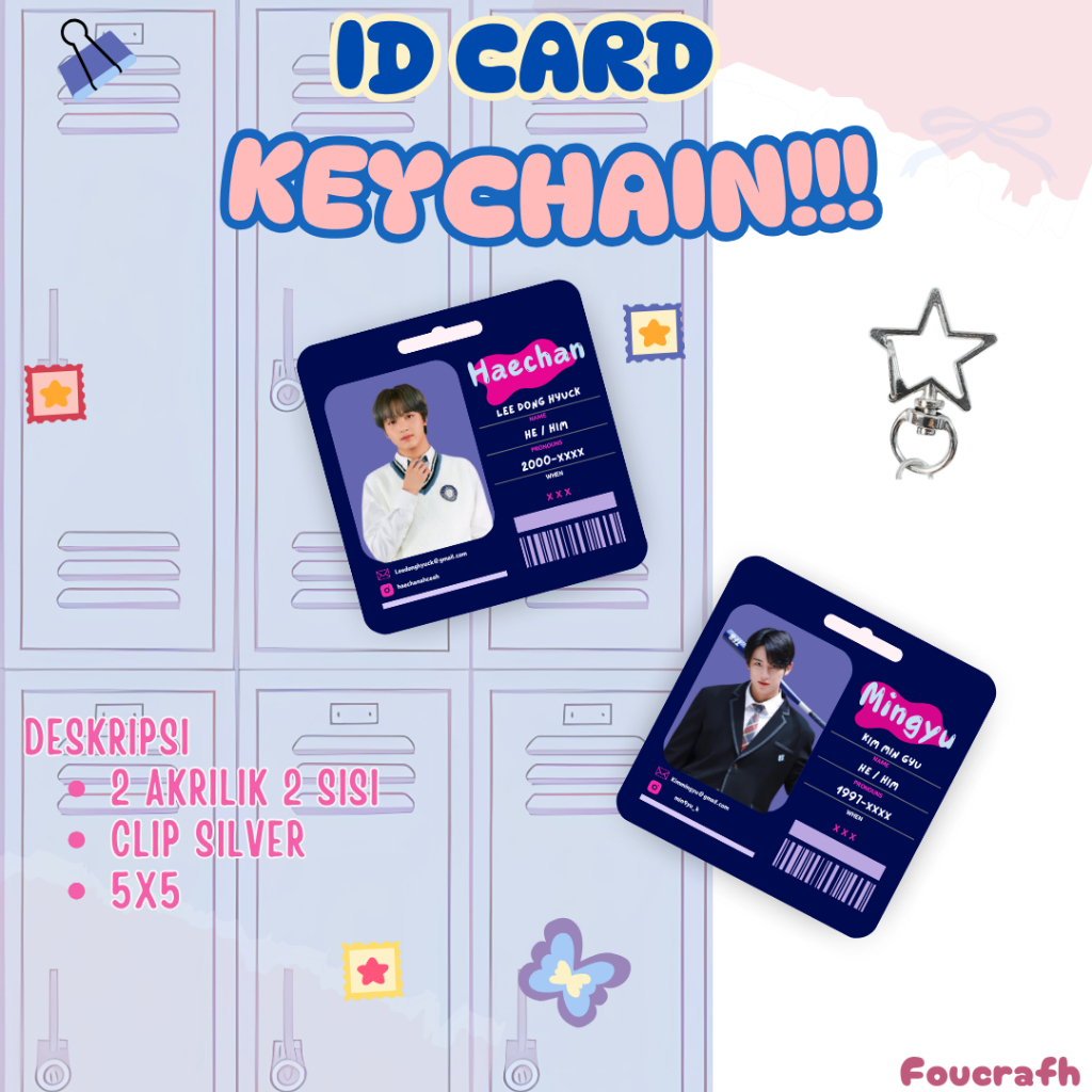 Keychain ID CARD kpop <> 1akrilik