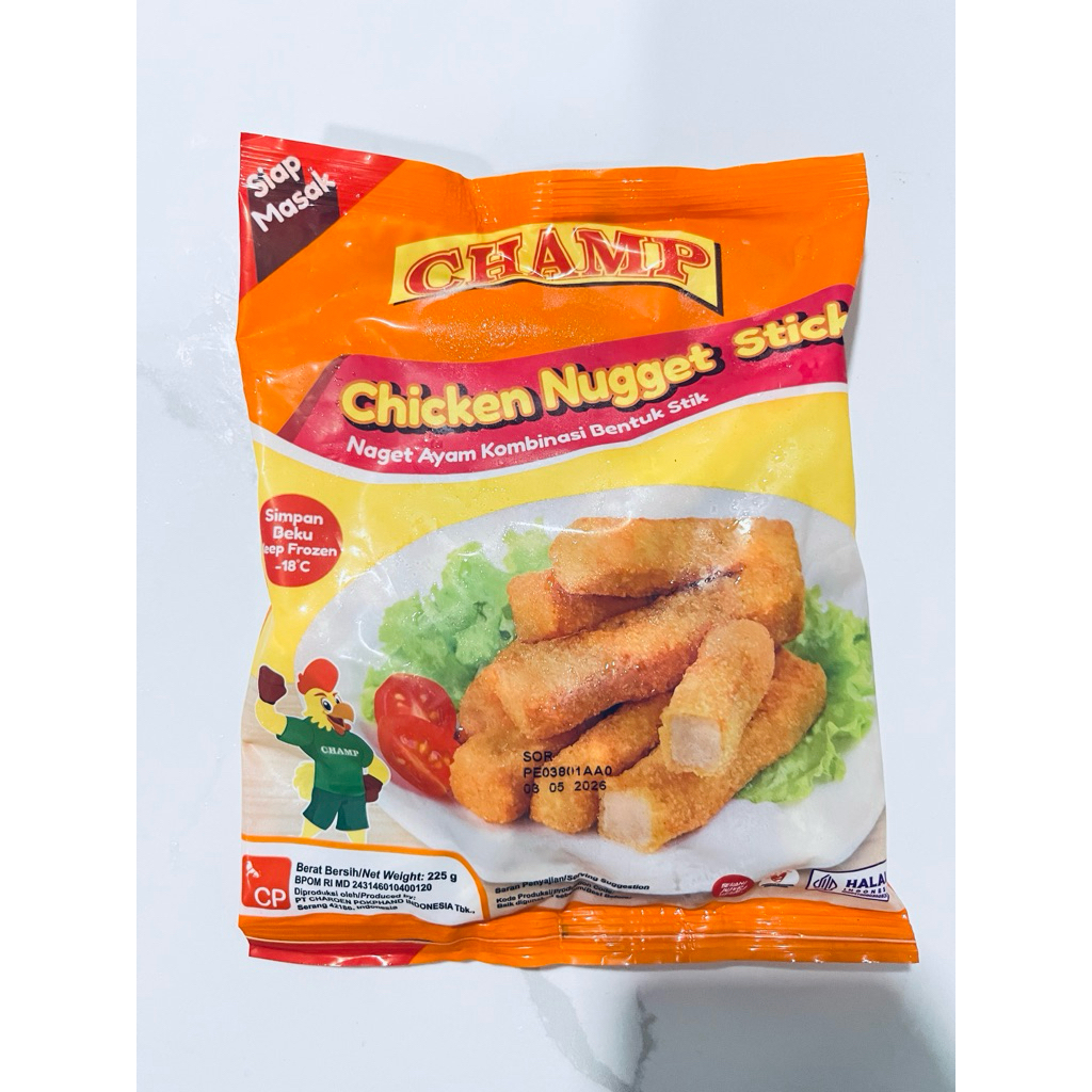 

Nugget ayam CHAMP chicken nugget stick 225gr || naget ayam kombinasi bentuk stik