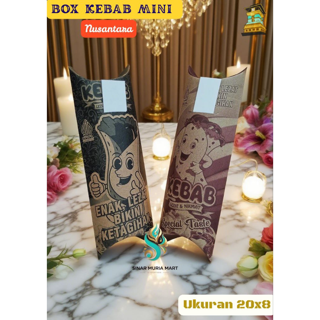 

Kotak bungkus kebab mini coklat,box kemasan kebab isi 500 pcs