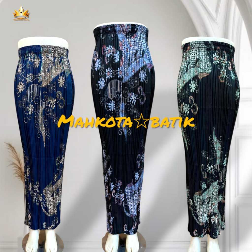 ROK PLISKET BATIK / ROK PLISKET / BAWAHAN KEBAYA / ROK KEBAYA / ROK WISUDA / PAYA HIJAU