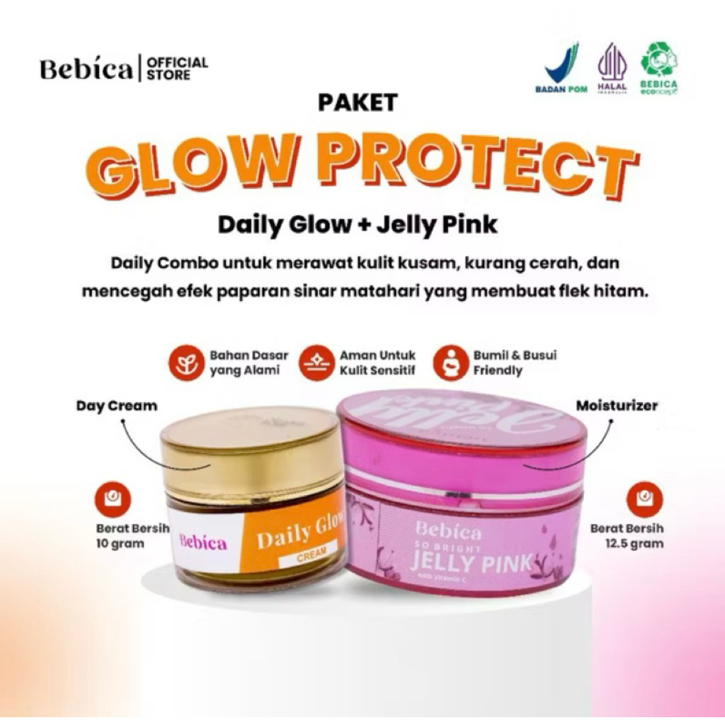 BEBICA-PAKET GLOW PROTECT JELLY PINK+DAILY GLOW
