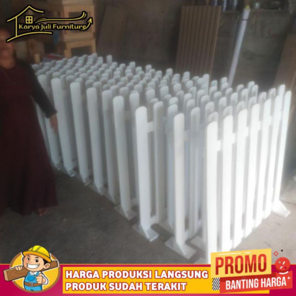 Pagar Taman Minimalis Pagar kayu Jati Belanda Dekorasi Taman 100x150 Cm