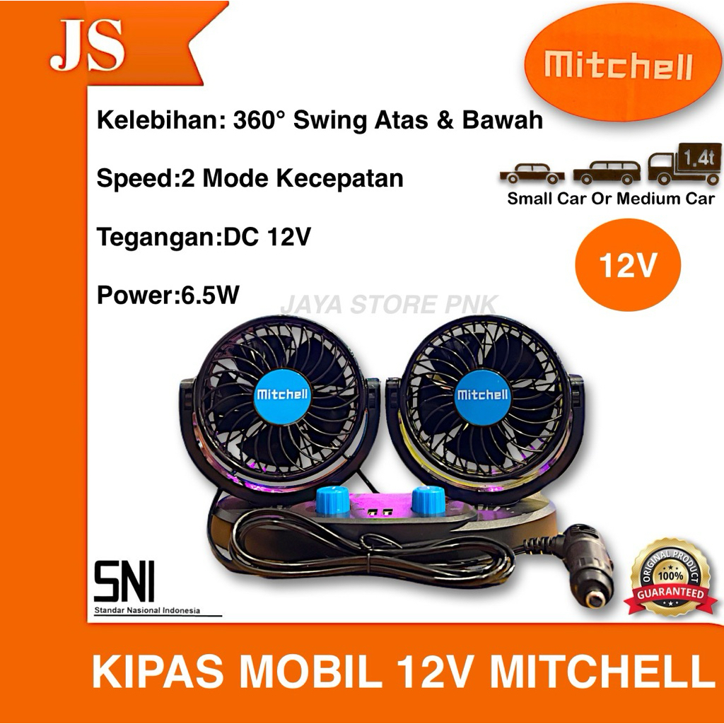 Kipas Angin Mobil 12V / 24V Volt USB Car Fan Kipas Angin Ganda Kipas Truck