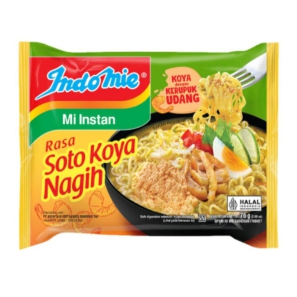 

Indomie Mi Instan Mie Kuah Soto Koya Nagih 76g