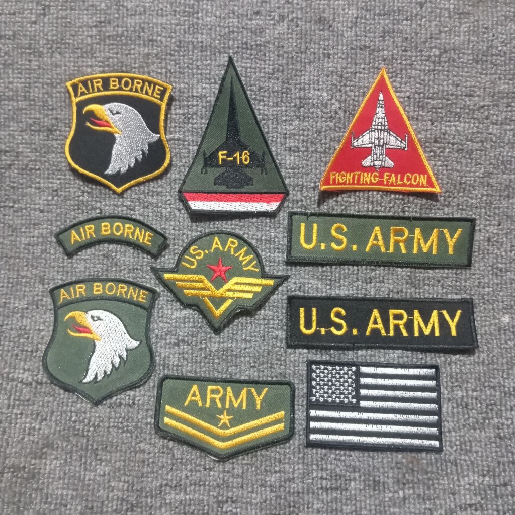 LOGO BORDIR ARMY, US ARMY, AIR BORNE