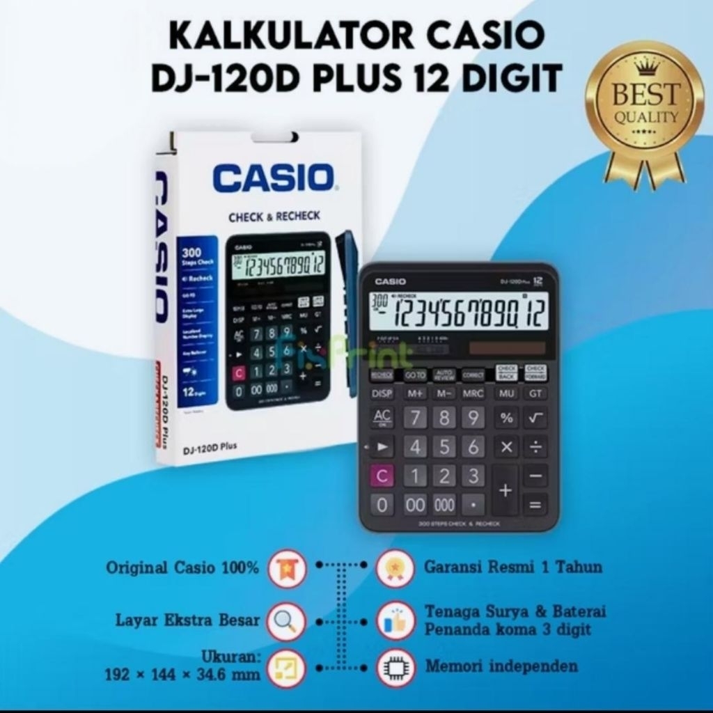 

Kalkulator CASIO MJ-120D PLUS Original / MJ-120D - HITAM 12 DIGIT