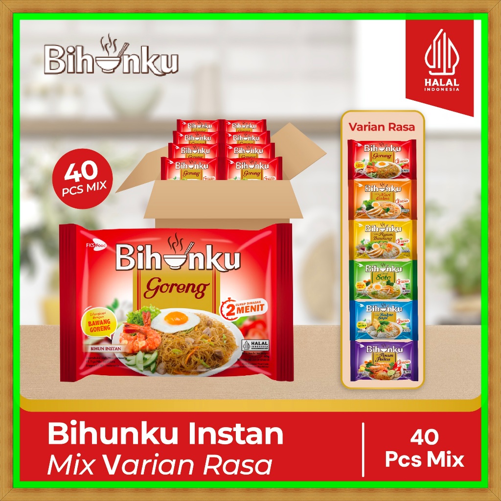 

Bihunku Instan - Mix Varian Rasa - 1 karton - 40 Pcs - 55 gr