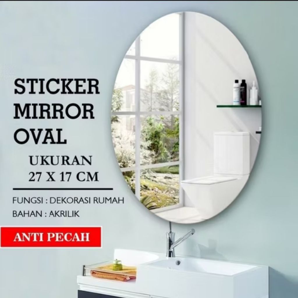 cermin stiker / cermin dinding / kaca cermin