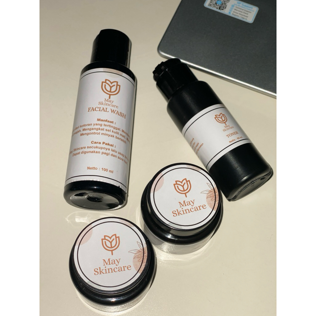 MAY SKINCARE 10 PAKET GLOWING Perawata Kulit Normal Berjerawat Nida Hitam Pemutih Pembersih Perawata