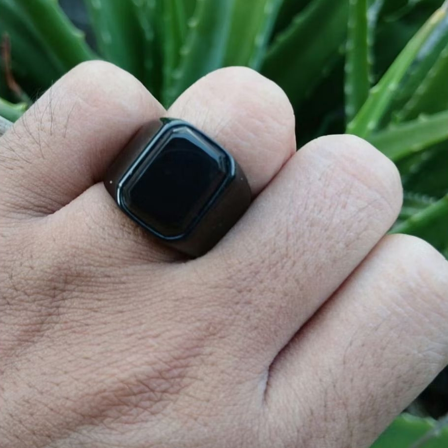 Cincin batu akik yaman wulung cibet kotak cutting natural
