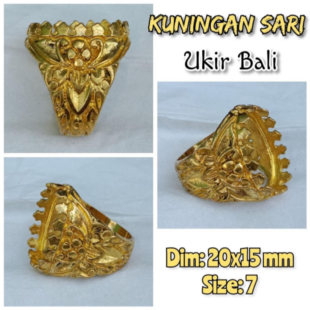 ring emban batu akik dan permata kuningan.31
