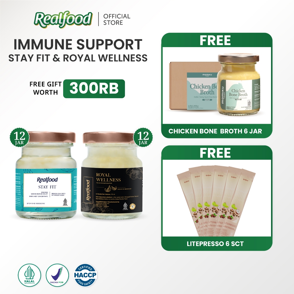 

Realfood Bundle Immune Support Stay Fit dan Royal Wellness Minuman Sarang Burung Walet