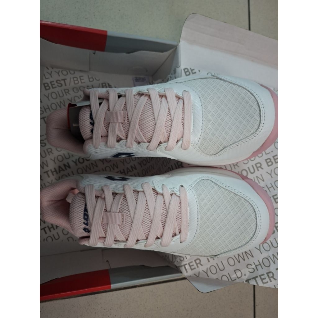 TERBARU NEW Sepatu Tenis Lotto Donald JR White Pink Tennis Shoes Lotto Donald JR Putih Pink