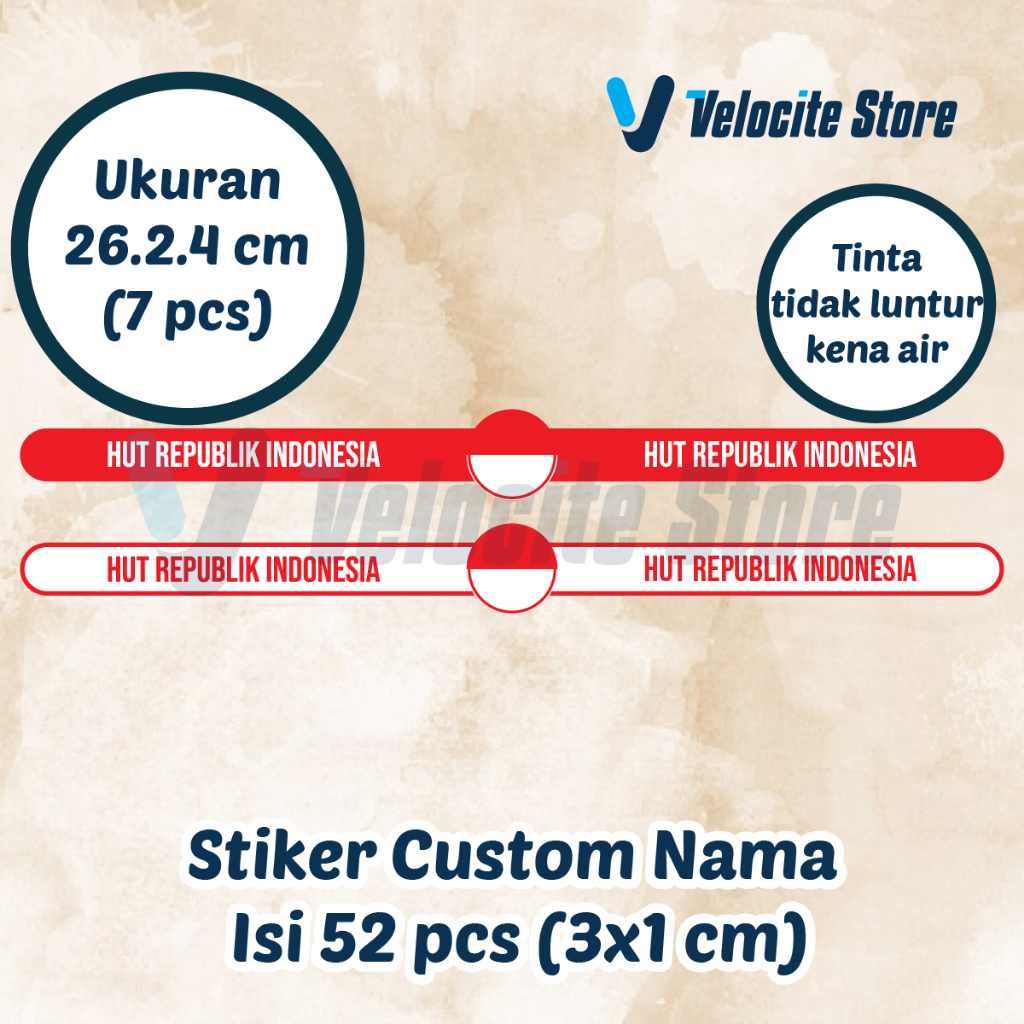 

Stiker Segel Merah Putih 26 x 2.4 cm (7 pcs)