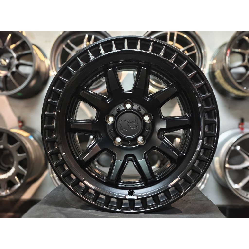 Velg Mobil Black Rhino Primm Ring 17x9 PCD 6x139.7 ET-12 Gloss Black – Cocok untuk Pajero, Fortuner,