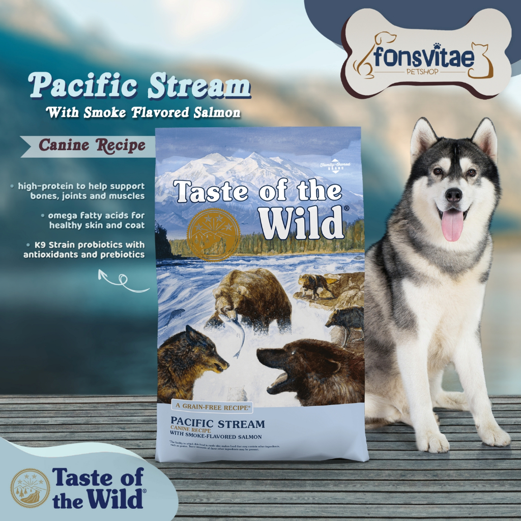 Taste of the wild Pacific Stream with Smoke Salmon 28lbs - Makanan Anjing