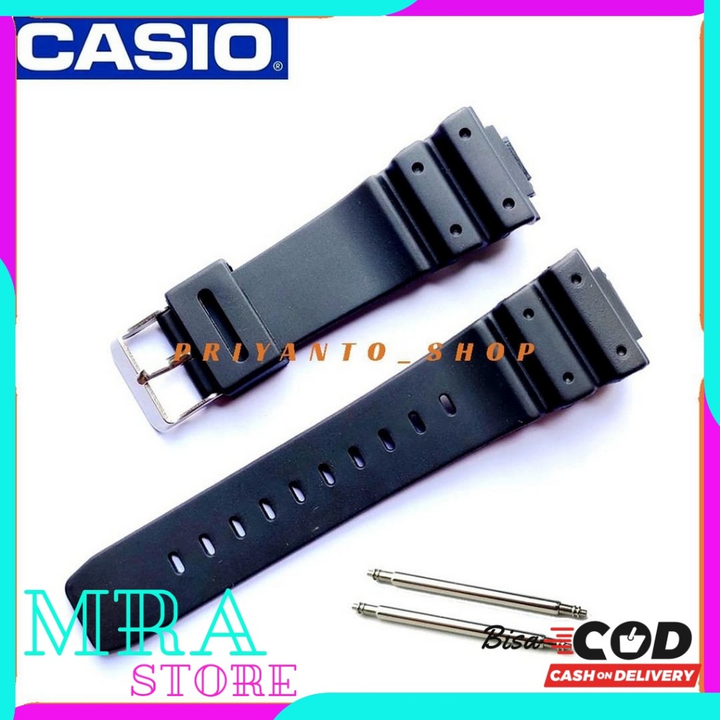 Tali Jam Tangan Casio G-shock DW-6600 DW6600 DW 6600 Free Pen Hitam