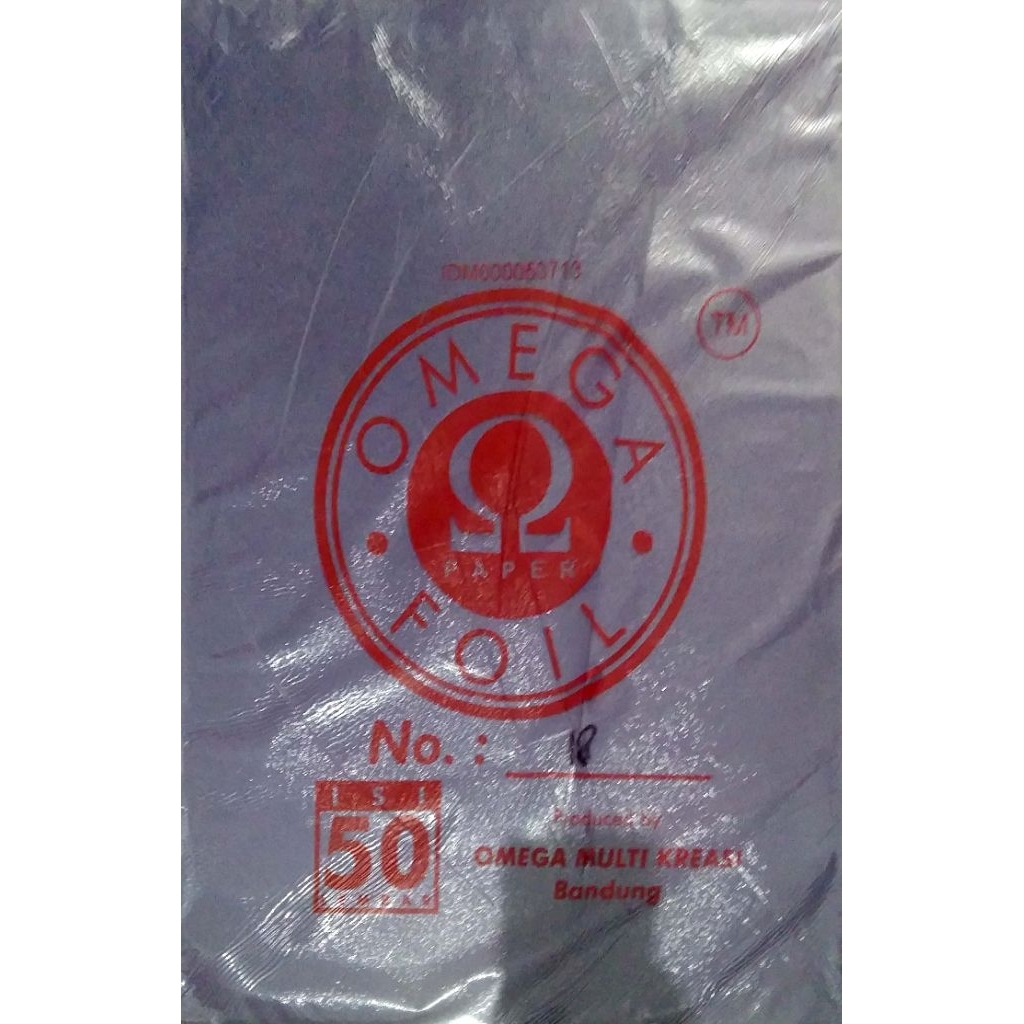 

Kertas sampul Foil Omega no 18 isi 50 lembar