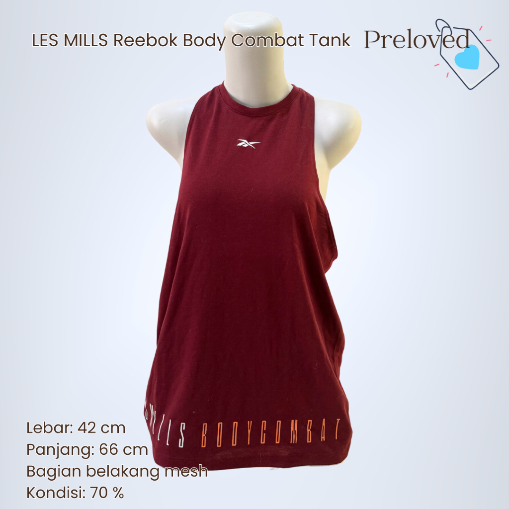 Les Mills Body Combat Reebok Atasan Olahraga Gym Fitness Preloved Good Condition