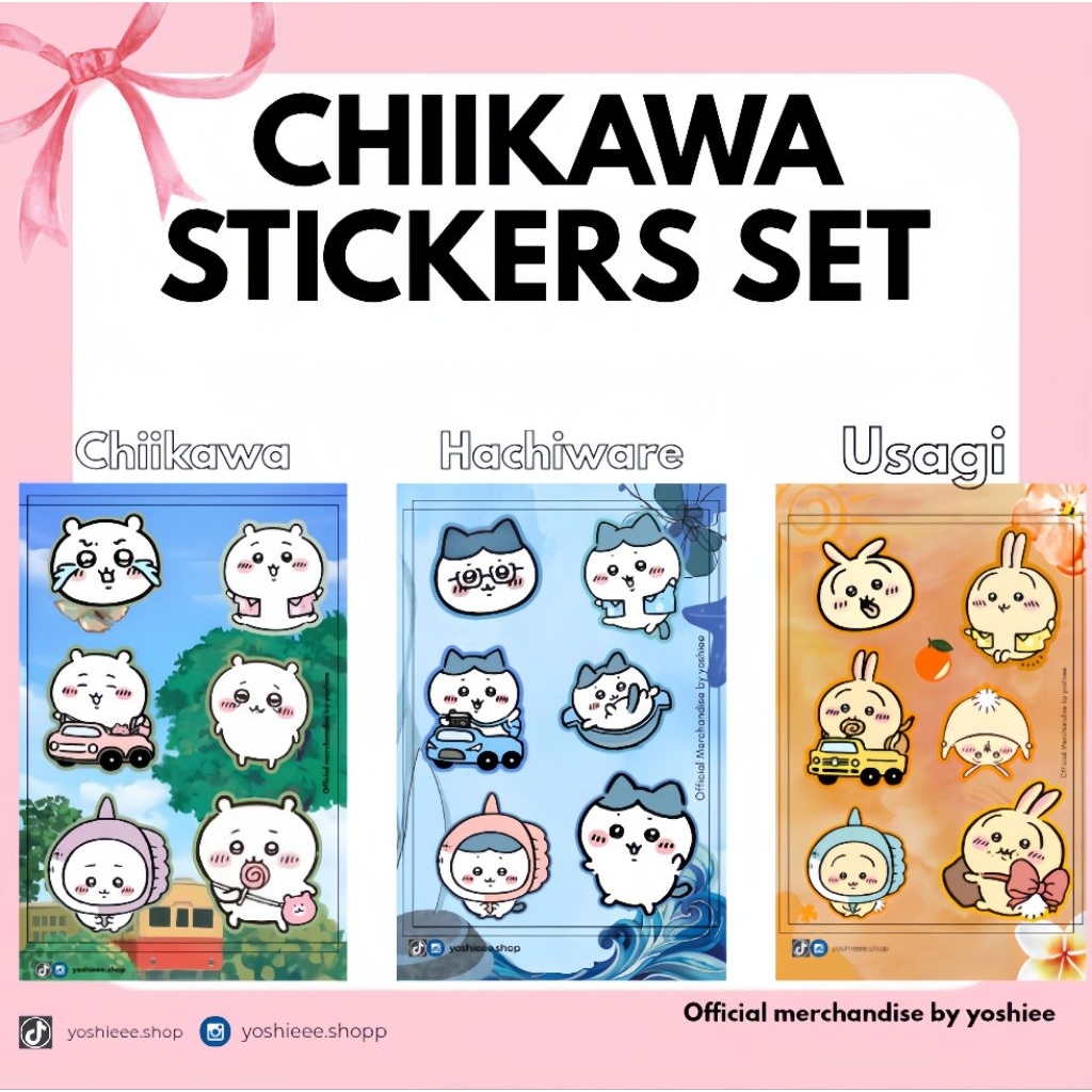 

Chiikawa Stickers set - Vinyl Sticker Fan merchandise - By Yoshiee