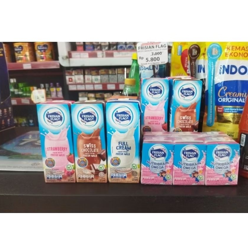 

Frisian Flag Susu UHT All Varian 225ml Swisschoco Strawbery Full cream 6×110ml