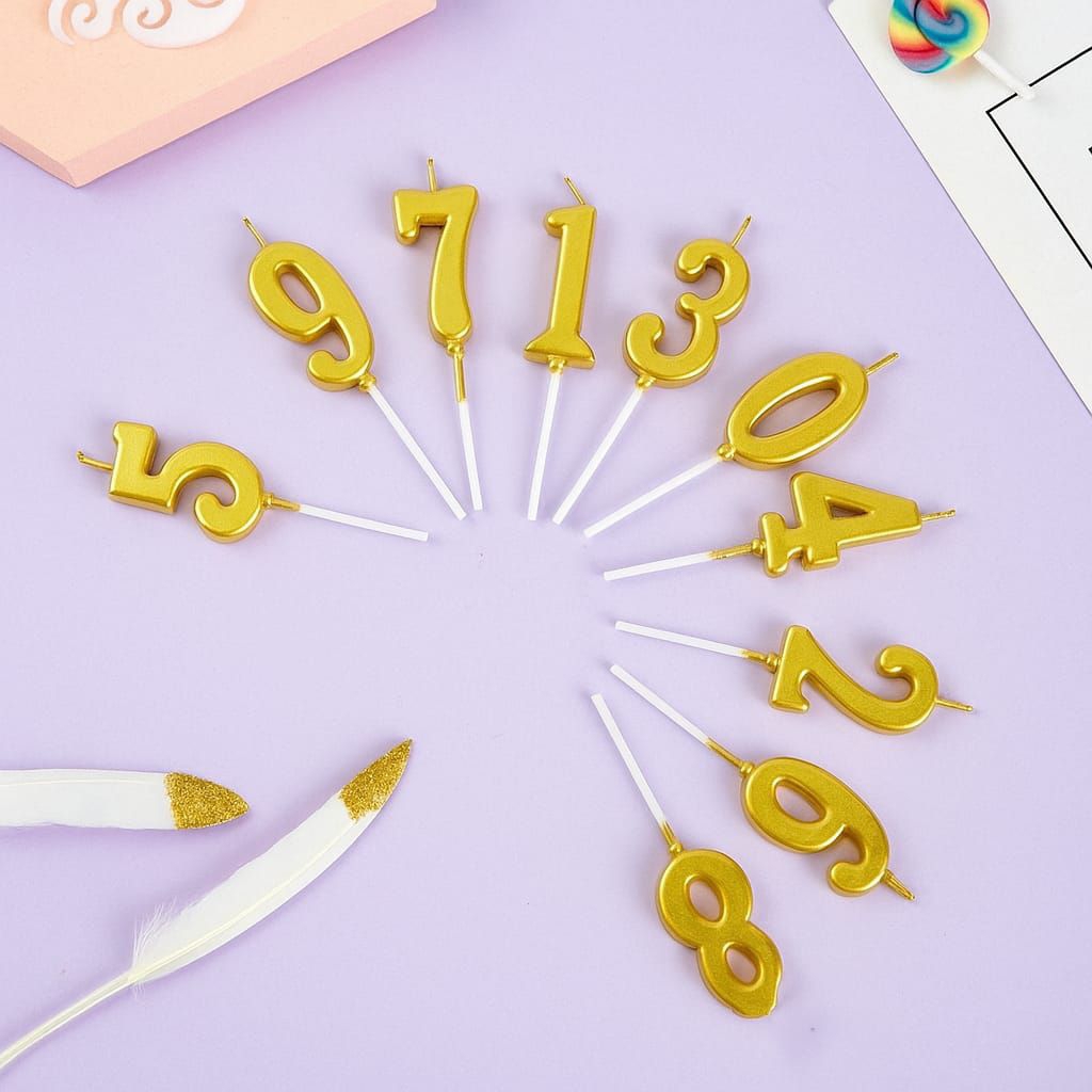 Lilin Angka Gold Lilin Ulang Tahun Cake