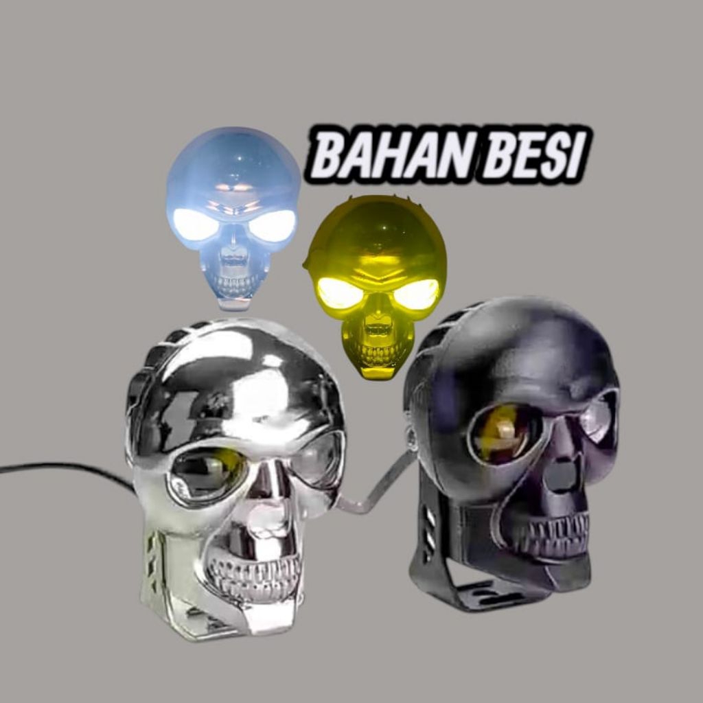 lampu tembak motor tengkorak hi low lampu sorot motor model tengkorak lampu kabut motor hi low putih