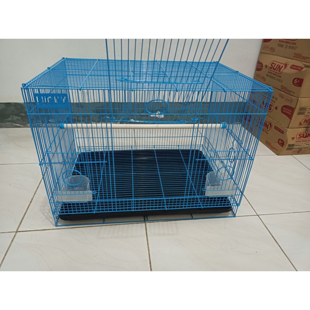 Colour Warna Biru Kandang Lucky 60cm x 42 x 42  Pet Cage Hewan Sangkar Kurungan anabul Kucing  Sugar