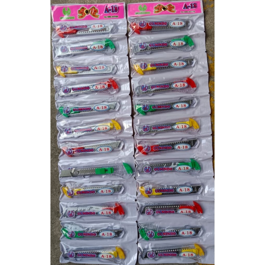 Pisau cutter GUNINDO besar A-18 - GUNINDO cutter besar bening