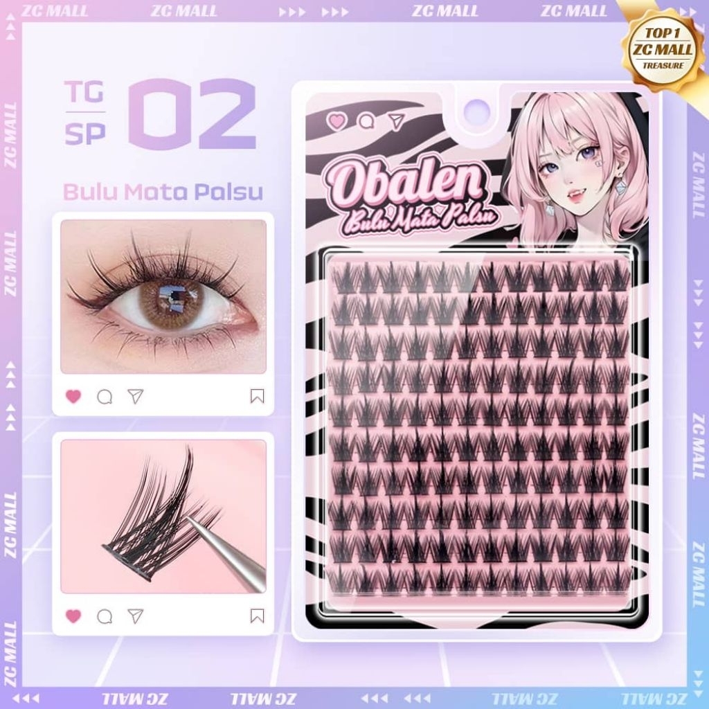 0BULU MATA PALSU 10 BARIS Trilogy Bulu Mata Palus 3D Natural bulmat eyelash extension