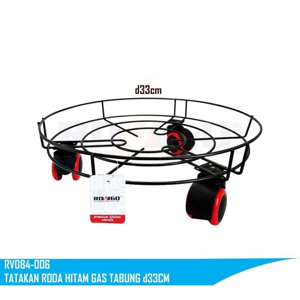 Tatakan alas roda tabung gas Elpiji Galon plastik Tatakan tabung gas roda hitam