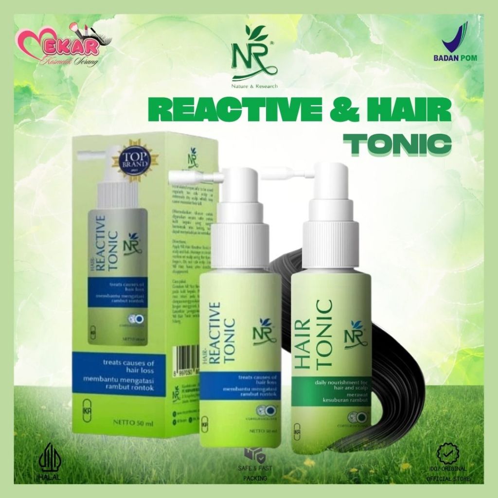 NR Hair Tonic Daily 50ml | NR Reactive Hair Tonic - Rambut Bebas Rontok & Mencegah Rambut Beruban | 