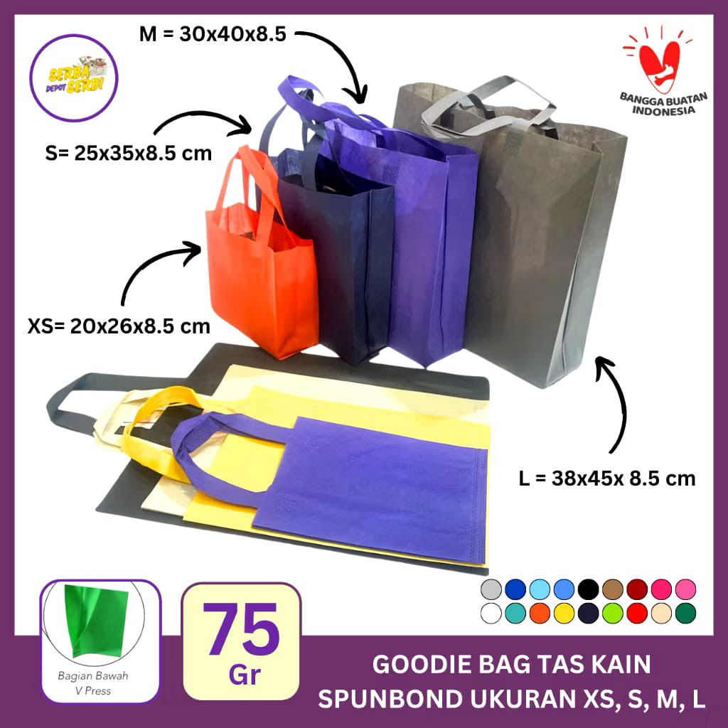 

HSP Goodie Bag Tote Bag Tali Jinjing Shoping Tas Spunbond Tas Kain 75gsm