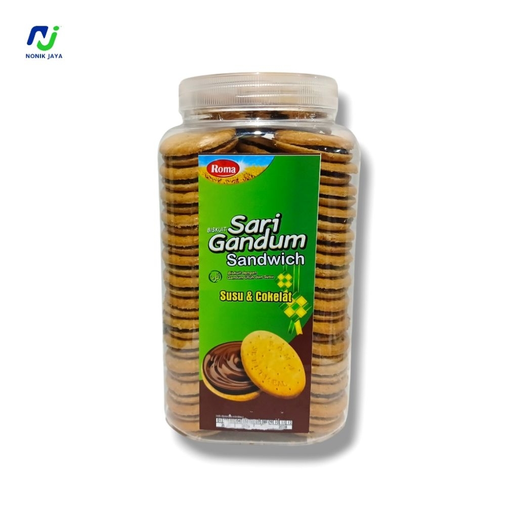Grilshop7 ( Stok ) Roma Sari Gandum Sandwich Rasa Susu&Cokelat Toples@790Gr_Biskuit Gandum