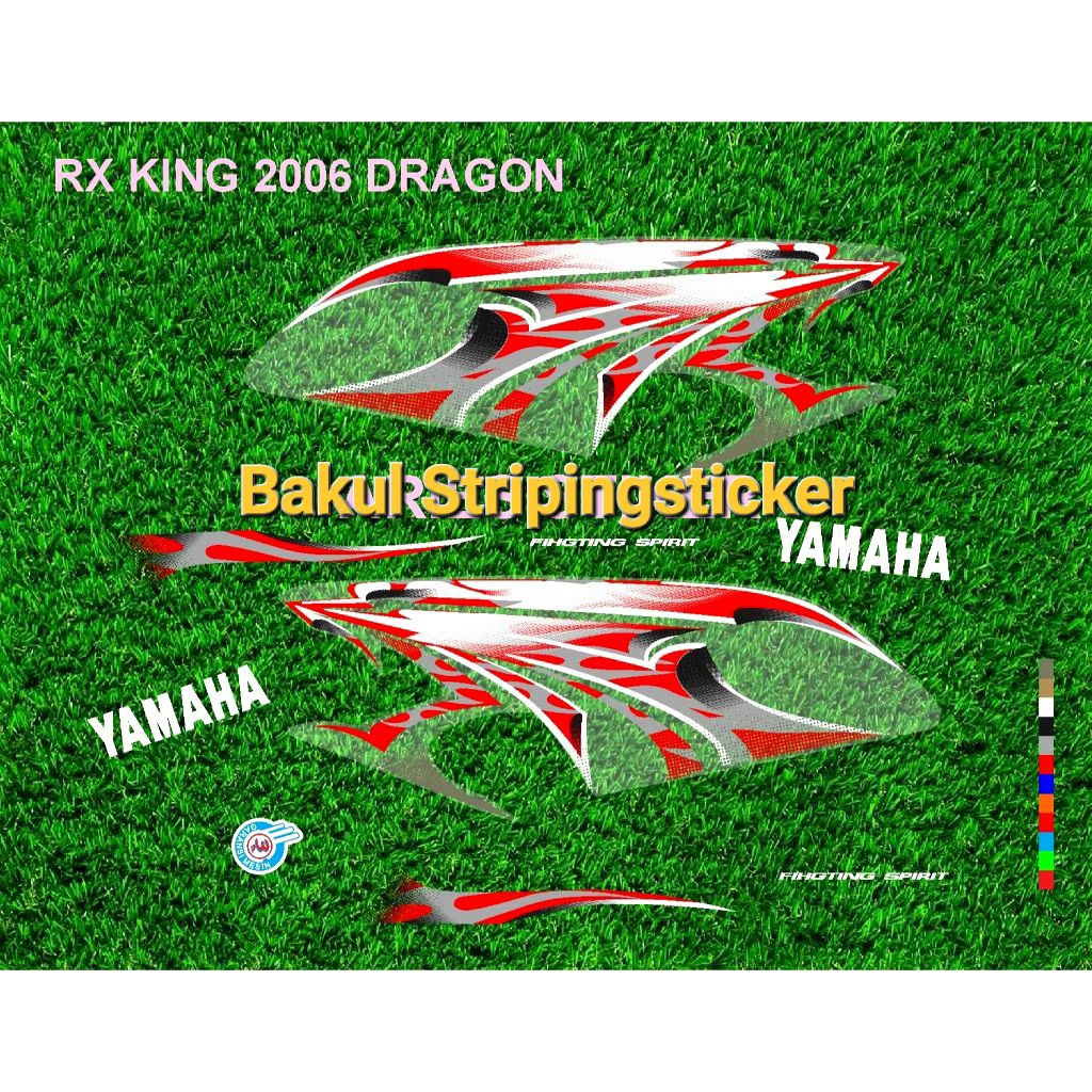 Striping sticker motor yamaha rx king 2006 dragon printing cutting