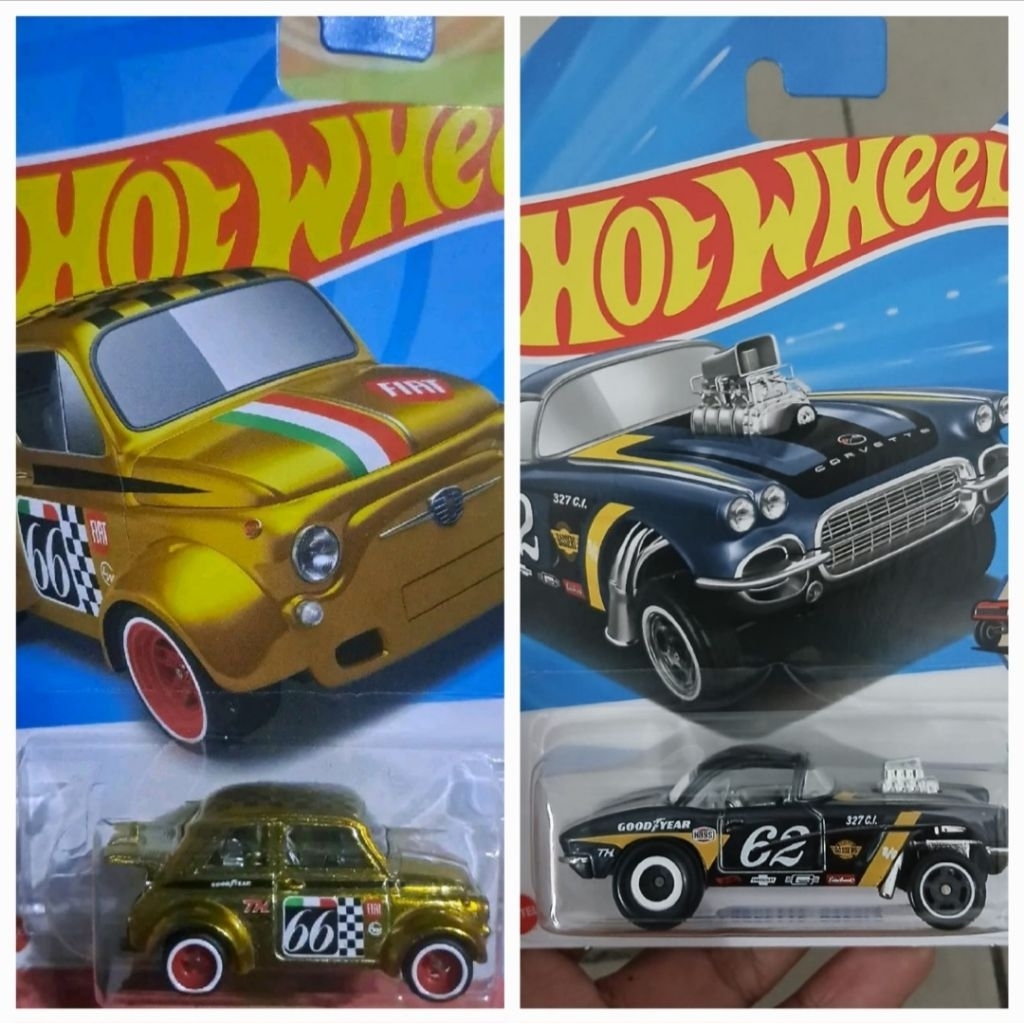 STH | Super Treasure Hunt | Hotwheels Fiat 60S 5000 | Hotwheels 82 Corvette Gasser | Ban Karet | Mai