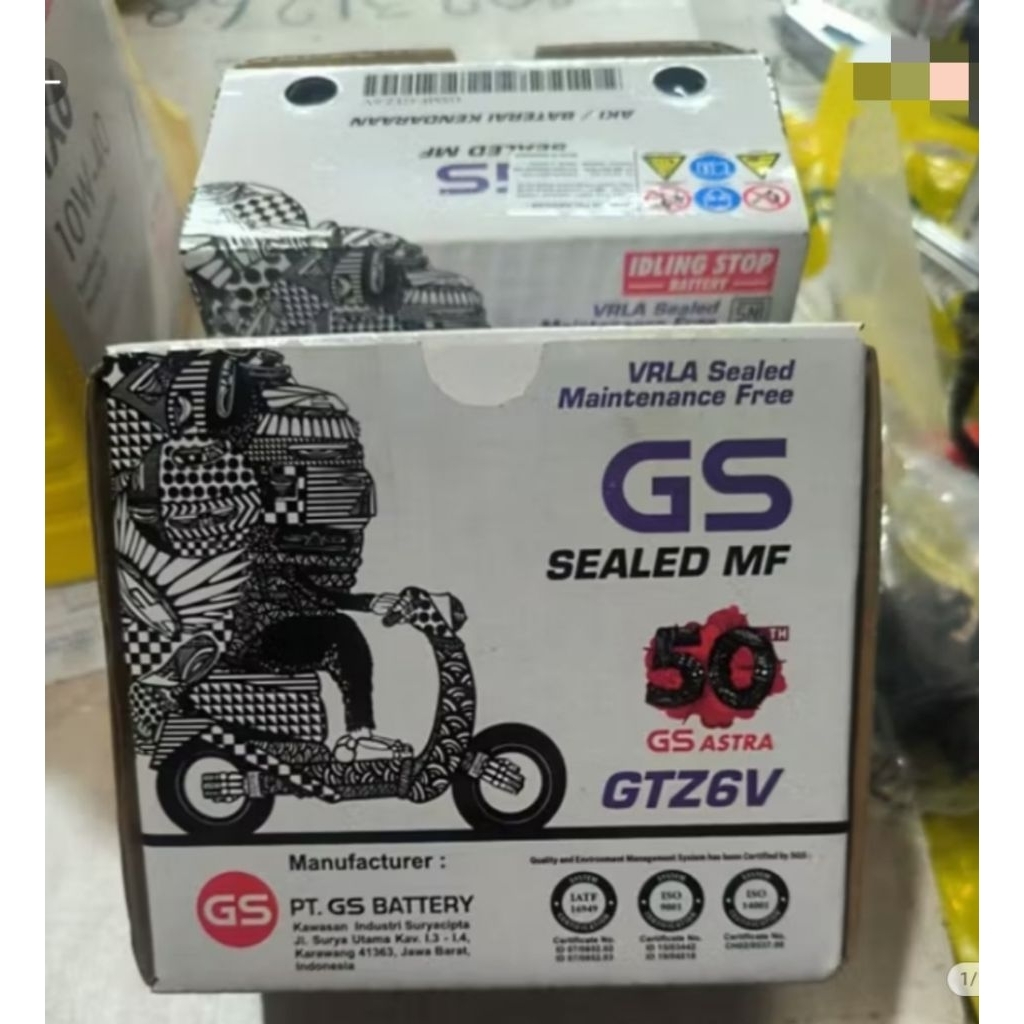 Aki Batre GS ASTRA VARIO 125 150 NEW N MAX GTZ6V
