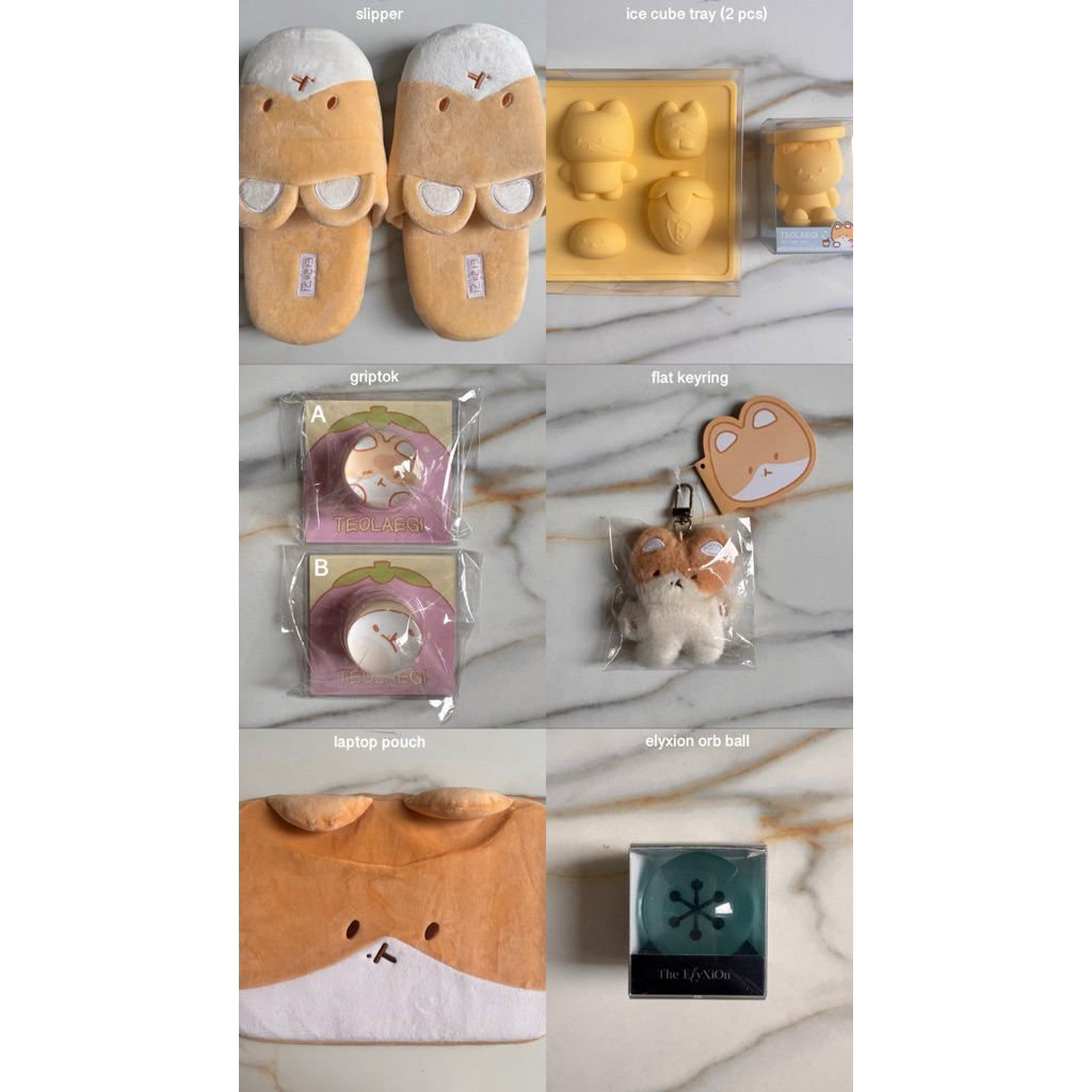[READY] OFFICIAL BAEKHYUN TEOLAEGI MERCHANDISE SLIPPER, ICE CUBE TRAY, GRIPTOK, FLAT KEYRING, LAPTOP