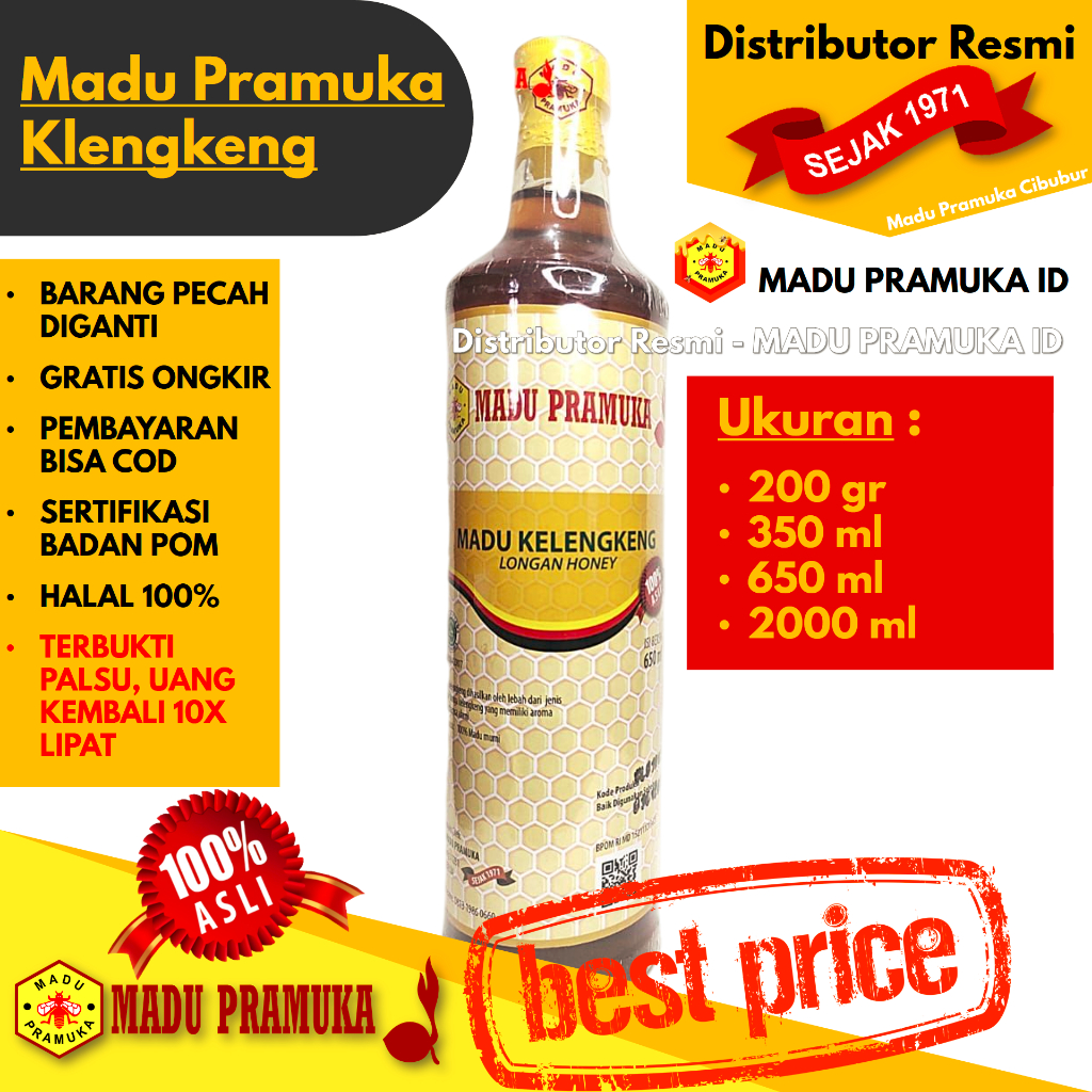 

Madu Pramuka KLENGKENG 200 GR GRAM 350 ML 650 ML 2000 ML 2 L Liter Curah - Asli Original Alami Murni Murah - Resmi Official Store Star Seller