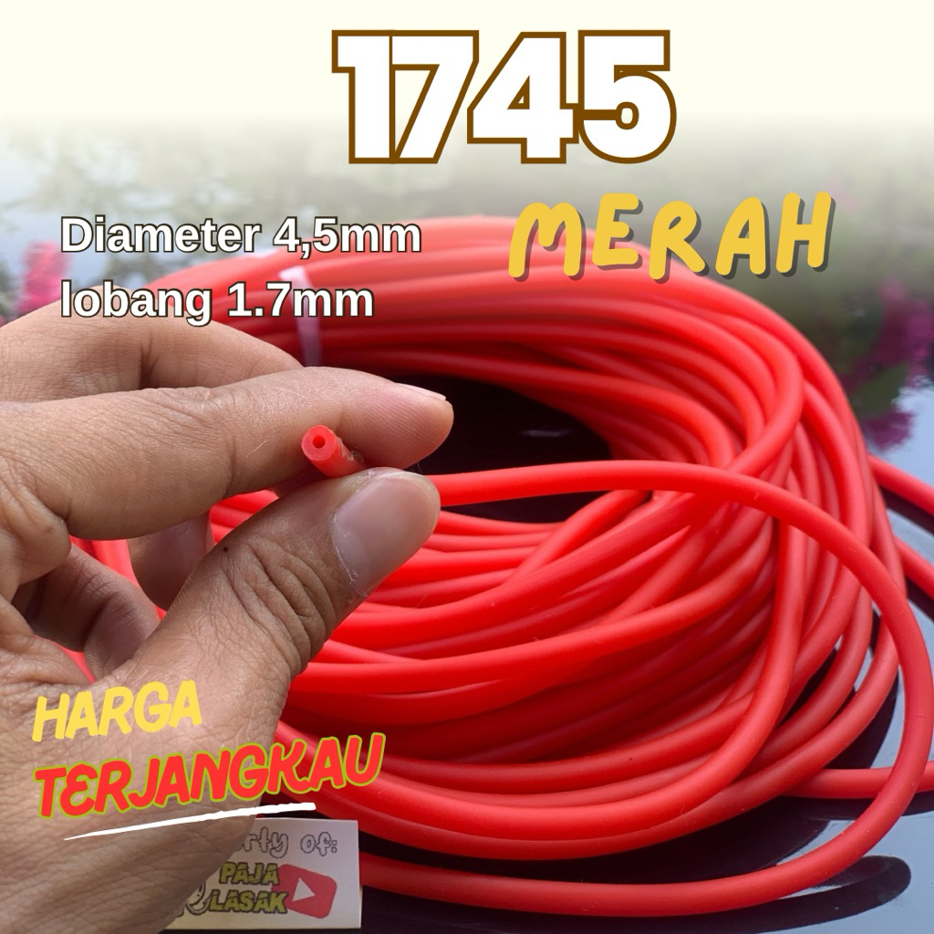 Karet ketapel ikan 1745 4,5mm panah ikan Warna MERAH