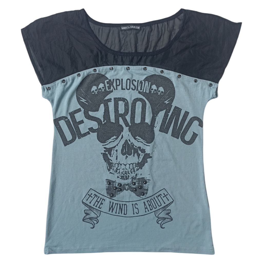 Kaos Blouse Y2K Ghost of Harlem