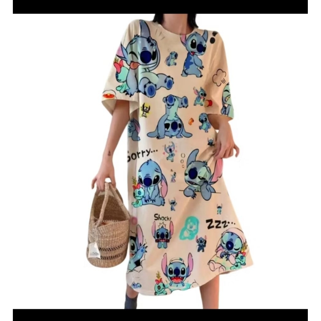 Dress stitch jumbo dress stitch big size dress wanita jumbo karakter stitch
