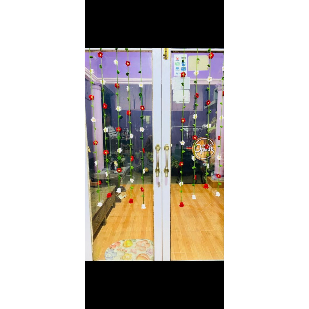 Tirai rajut bunga lonceng