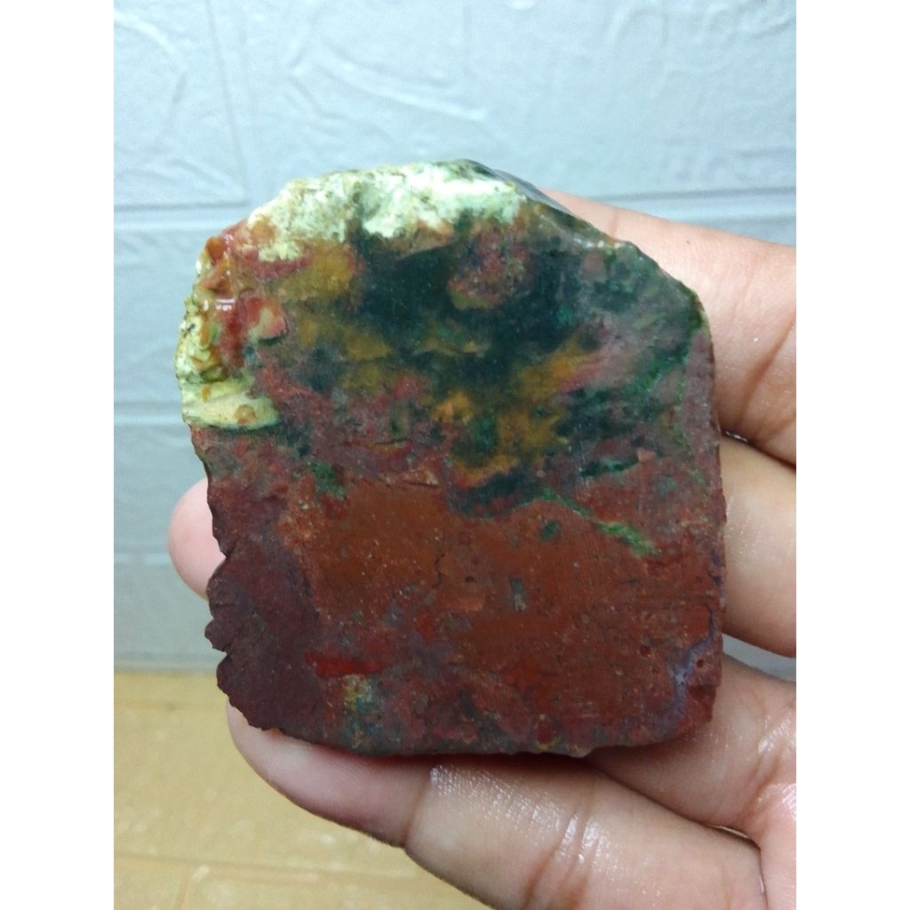 [BISA COD] bahan batu akik Garut motif Panca warna