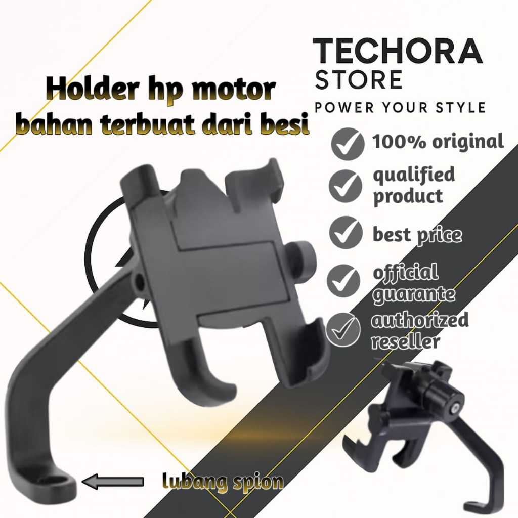 Holder HP Handphone Motor Dari Besi Plat di Spion Motor Ojol Ojek Online / Holder HP Motor